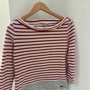 Burberry Red and White Striped Top